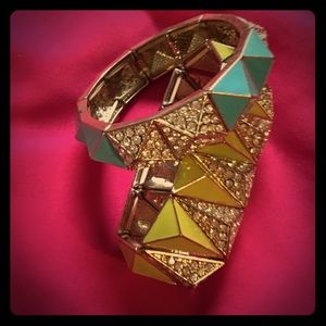 2 Spiky Neon Bracelets with Diamonds